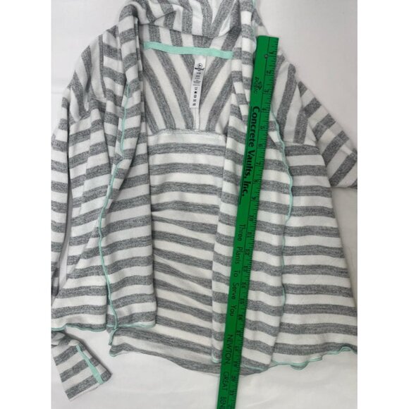 GIRLS Youth 90 Degree Girl Sz M 10 Gray Striped Open Sweatshirt Cardigan Top - Picture 9 of 9